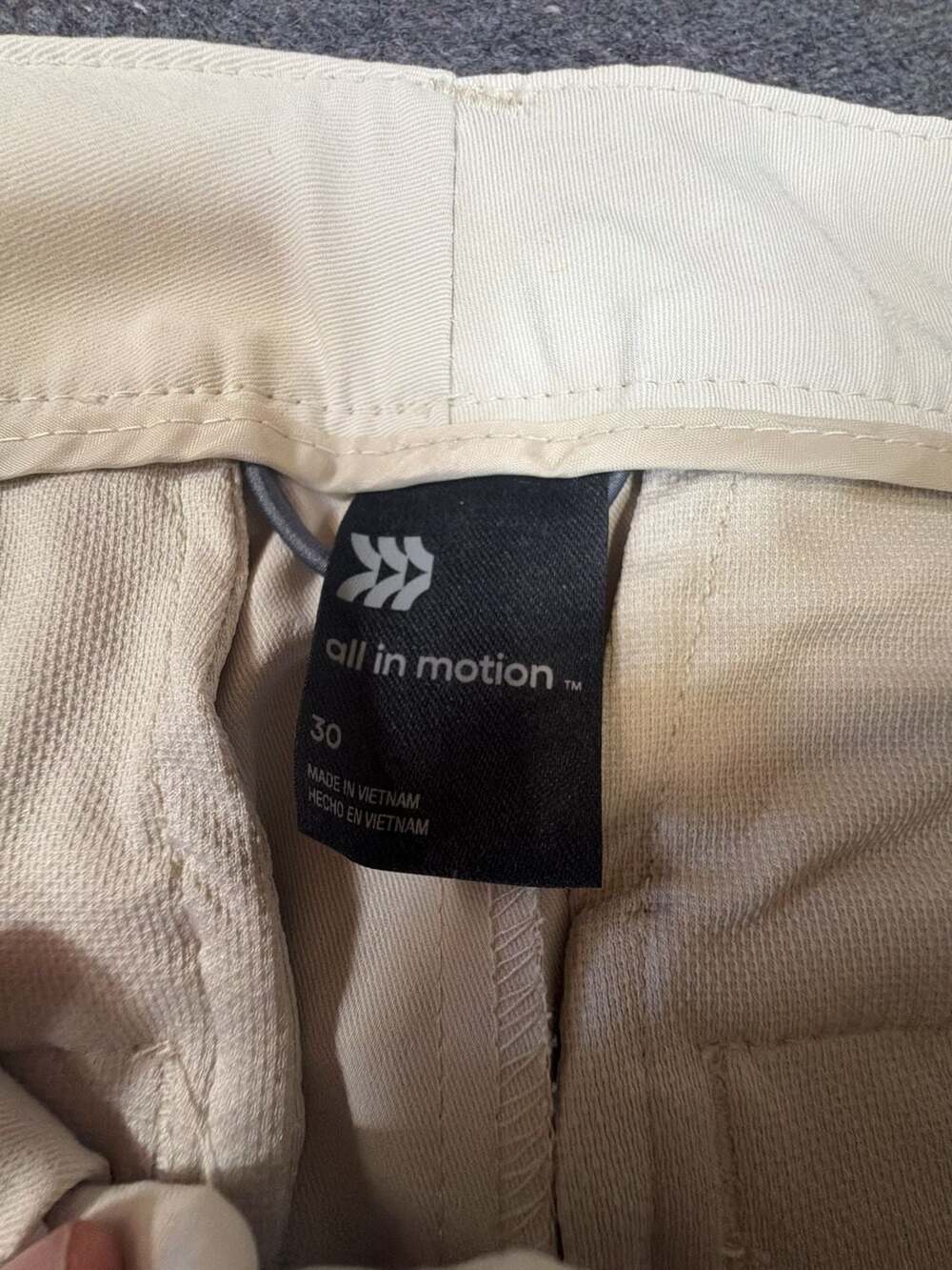 All in Motion Men's Size 30 Beige Performance Golf Shorts